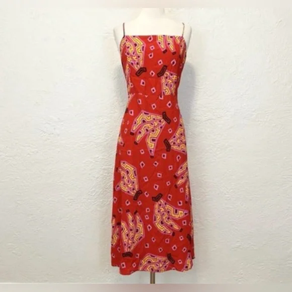 House of Harlow 1960- Red Tiki Banana Midi Dress - Picture 2 of 5